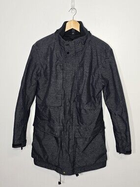 M&S Collection Men's Dark Gray Charcol Lightweight Water-Resistant Pocket Coat M